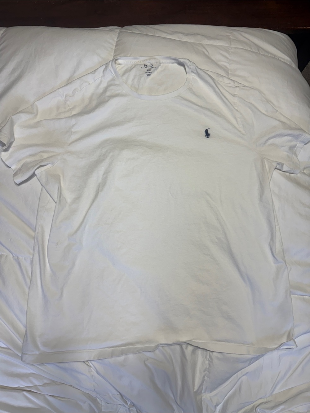 Polo by Ralph Lauren White Crewneck T-Shirt with Navy Pony